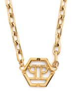 Philipp Plein collier à plaque logo Hexagon - Or - thumbnail