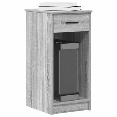 Computertorenstandaard met lade 35x45x77 cm grijs sonoma eiken