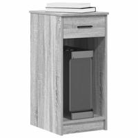 Computertorenstandaard met lade 35x45x77 cm grijs sonoma eiken