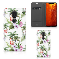 Nokia 8.1 Hoesje maken Flamingo Palms - thumbnail