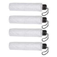 Bruiloft paraplu bruid/bruidegom - 4x - wit - opvouwbaar - compact - dia 96 cm