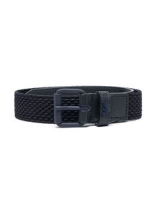 Emporio Armani Kids ceinture tressée à boucle - Bleu