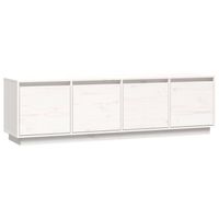 vidaXL Tv-meubel 156x37x45 cm massief grenenhout wit