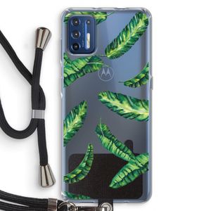 Lange bladeren: Motorola Moto G9 Plus Transparant Hoesje met koord