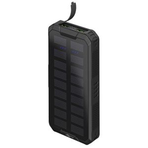 Goobay Goobay 53934 Solar Powerbank 20000 mAh, Quick Charge Power Delivery, LED-Anzeige Solar-powerbank 20000 mAh LiPo Zwart Statusweergave, Outdoor