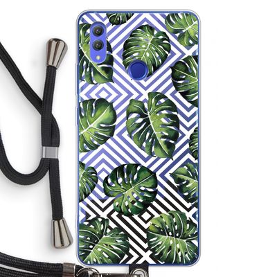 Geometrische jungle: Honor Note 10 Transparant Hoesje met koord