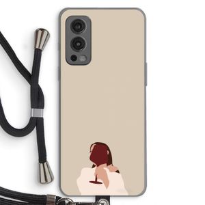 I drink wine: OnePlus Nord 2 5G Transparant Hoesje met koord