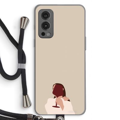 I drink wine: OnePlus Nord 2 5G Transparant Hoesje met koord