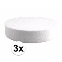 3x Piepschuimen taart schijf 20 cm   - - thumbnail