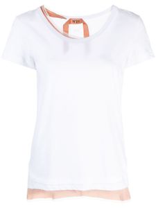 Nº21 t-shirt en coton à design superposé - Blanc