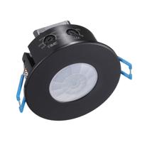 HOFTRONIC™ PIR Bewegingssensor met Schemerschakelaar - 360° Detectie - Bereik 8 meter - IP20 - Maximaal 600 Watt - Inbouw - Zwart - 220-240V