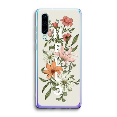 Hello bloemen: Huawei P30 Transparant Hoesje
