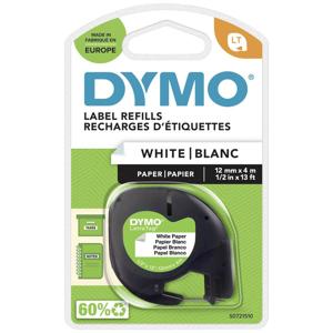 DYMO LT Labeltape Papier Tapekleur: Wit Tekstkleur: Zwart 12 mm 4 m
