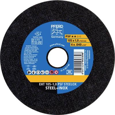 PFERD TOOLS EHT 105-1,0 PSF STEELOX/16,0 61741105 Doorslijpschijf recht 105 mm 25 stuk(s) RVS, Staal