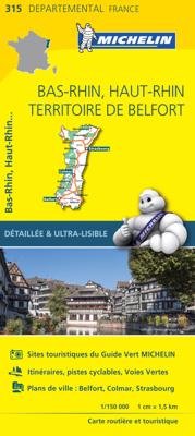 Wegenkaart - landkaart 315 Bas Rhin - Haute Rhin - Belfort | Michelin Wegenkaart - landkaart 315 Bas Rhin - Haute Rhin - Belfort | Michelin