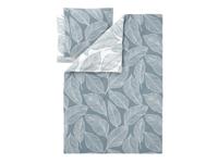LIVARNO Microvezel-satijn beddengoed, 200 x 200 cm (Bladeren/grijs)