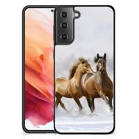 Samsung Galaxy S21 Dierenprint Telefoonhoesje Paarden Samsung Galaxy S21 Dierenprint Telefoonhoesje Paarden