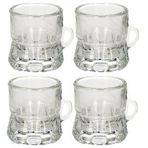 Set van 8x stuks shotglas vorm bierpul glaasje/glas met handvat van 2cl