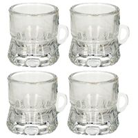 Set van 8x stuks shotglas vorm bierpul glaasje/glas met handvat van 2cl