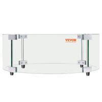 VEVOR Vuurplaats Windscherm 740x214mm Rond Glazen Vlamscherm 6mm Dik Vuurtafel Accessoires Transparant Gehard Glas Vlamscherm voor Propaangas Buitenterras Achtertuin