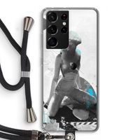 I will not feel a thing: Samsung Galaxy S21 Ultra Transparant Hoesje met koord