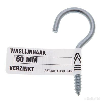 Waslijnhaak verz 60mm - Deltafix