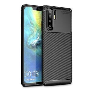 Huawei P30 Pro Beetle Koolstofvezel TPU Hoesje - Zwart