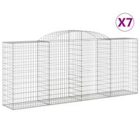 The Living Store Gabion Schanskorf 300x50x120/140cm - Geluidsisolerend - Gegalvaniseerd ijzer