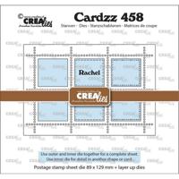 Crealies • rechthoekig postzegelvel rachel met 6 rechthoeken