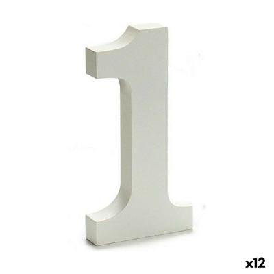 Cijfer Pincello 1 Wit 1,8 x 21 x 17 cm (12 Stuks)