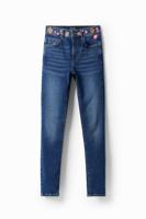 Slim Jeans geborduurde bloemen - BLUE - 44