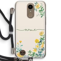 Gele bloemen: LG K10 (2017) Transparant Hoesje met koord