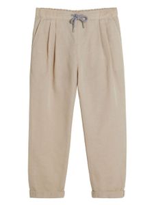 Brunello Cucinelli Kids pantalon de costume à lien de resserrage - Tons neutres