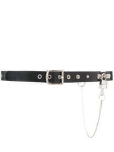 Dolce & Gabbana Pre-Owned ceinture en cuir à détail de chaîne (années 2000) - Noir