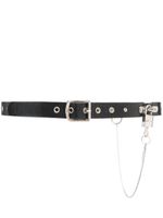 Dolce & Gabbana Pre-Owned ceinture en cuir à détail de chaîne (années 2000) - Noir