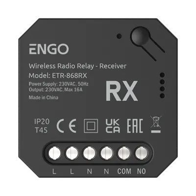ENGO ETR-868RX - Draadloos relais, Radio gestuurd 868Mhz