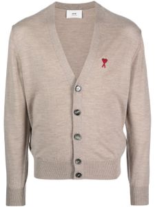 AMI Paris cardigan Ami de Cœur en laine mérinos - Tons neutres