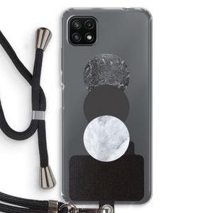 Marmeren cirkels: Samsung Galaxy A22 5G Transparant Hoesje met koord