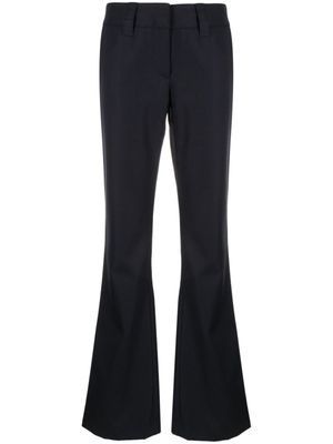 Palm Angels pantalon évasé à taille basse - Bleu