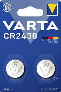 Batterij Varta knoopcel CR2430 lithium blister ÃƒÆ’ 2stuk