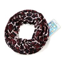 Multifunctionele mode zip Pocket design sjaal (Leopard zwart rood)