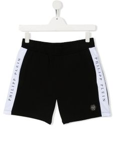 Philipp Plein Junior short à logo imprimé - Noir