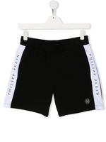 Philipp Plein Junior short à logo imprimé - Noir - thumbnail