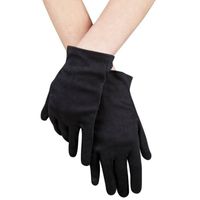 Zwarte korte verkleed handschoenen voor volwassenen - thumbnail