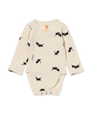 HEMA Takkie newborn meegroei overslagromper ecru (ecru)
