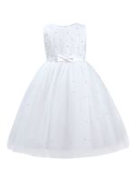 Tulleen robe en tulle à ornements de perles - Blanc