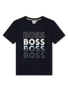 BOSS Kidswear t-shirt en coton à logo imprimé - Bleu