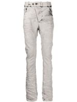 Boris Bidjan Saberi jean skinny à fronces - Gris