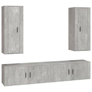 The Living Store TV-meubelset - Betongrijs - 2x 40x34.5x100 cm + 2x 100x34.5x40 cm