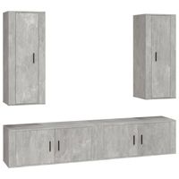 The Living Store TV-meubelset - Betongrijs - 2x 40x34.5x100 cm + 2x 100x34.5x40 cm